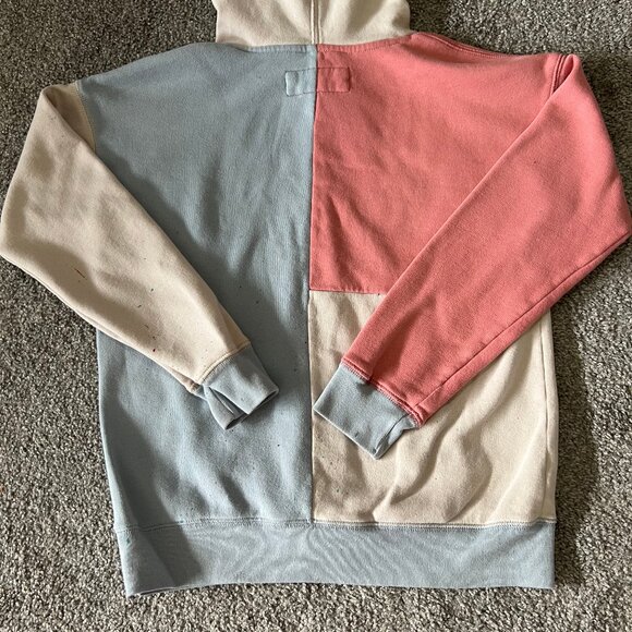 Abercrombie kids sweatshirt girls 11 12 blue pink colorblock sweatshirt pullover - Picture 5 of 9